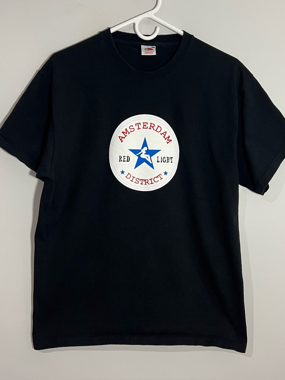 Amsterdam Red Light District Black White Short Sleeve T-Shirt Mens Large
